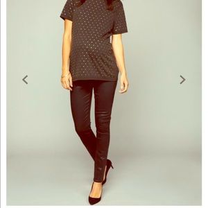 Paige Maternity Side Panel Black Coated De…